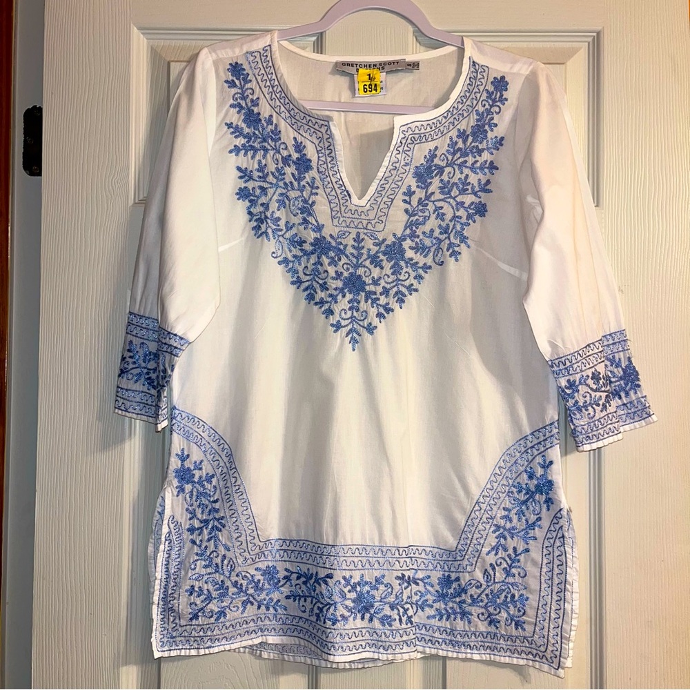 Gretchen Scott Cotton Embroidered Tunic